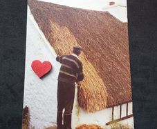 Ireland Postcard : Showing A Man Engaged In The Traditional Craft of Thatching