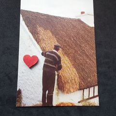 Ireland Postcard : Showing A Man Engaged In The Traditional Craft of Thatching