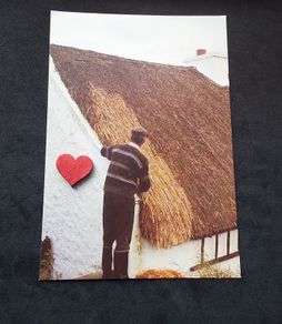 Ireland Postcard : Showing A Man Engaged In The Traditional Craft of Thatching