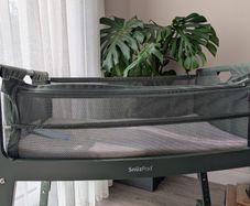 Beautiful, wheeled bedside cot