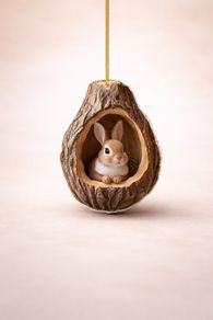 Bunny in Tree Ornament - Free Post