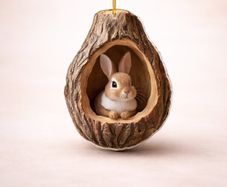 Bunny in Tree Ornament - Free Post