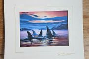 Painting by R Bishop signed in cardboard frame