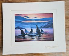 Painting by R Bishop signed in cardboard frame
