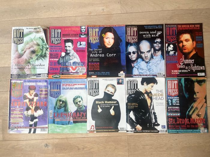 HUGE collection of Hot Press '90s magazines - collectors items, perfect condition!