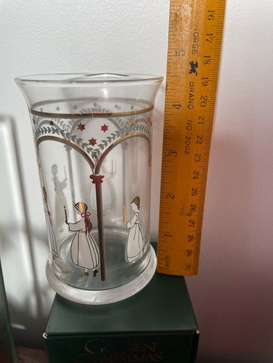 Vintage Holmegaard Golden Christmas Water Glass x 3