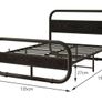 Double Bed Frame with Headboard, Metal Platform Bed Frame with Wood Headboard/Mattress Base/Metal Slat Support/Underbed storage/Black Bed Frame Double Bed 4ft6 Image 2