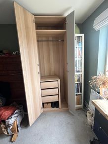 IKEA Pax wardrobe with mirror, shelves and drawers