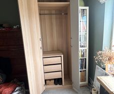 IKEA Pax wardrobe with mirror, shelves and drawers