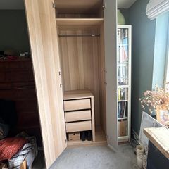 IKEA Pax wardrobe with mirror, shelves and drawers