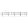 Garden Fence with Spear Top Steel (0.5-0.75)x6.8 m Black Image 5