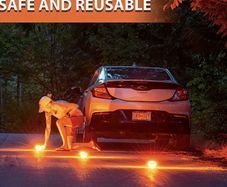 3pcs LED Road Signal Emergency Light Group -9 Lighting Modes, Strong Magnetic Hook