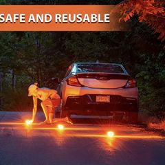 3pcs LED Road Signal Emergency Light Group -9 Lighting Modes, Strong Magnetic Hook