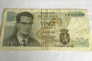 Rare Belgium Banknote 20 Francs
