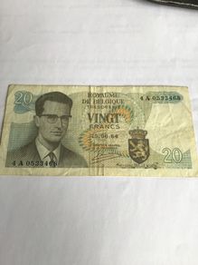 Rare Belgium Banknote 20 Francs