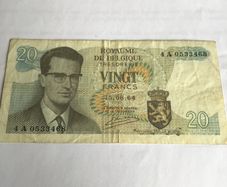 Rare Belgium Banknote 20 Francs