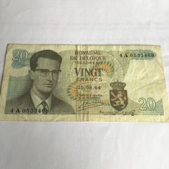 Rare Belgium Banknote 20 Francs