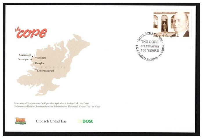 2006 Ireland Centenary of the Templecrone Agricultural Society Commemorative Stamp An Post First Day Cover (FDC)