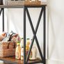 _Console Table, Side Table, Hallway Table, Sofa Table, Cross Braces, 100 x 35 x 80 cm, for Living Room, Hallway, Steel Frame, Industrial Design, Vintage Brown/Black Image 4