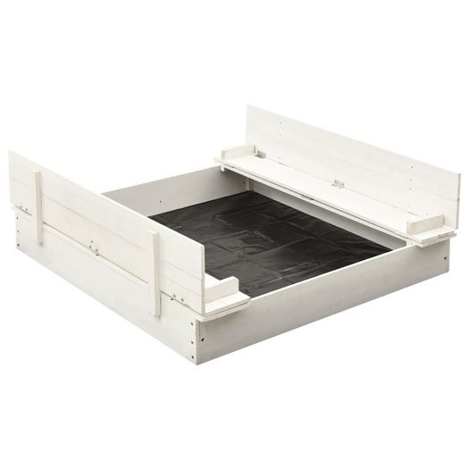 Sandbox Fir Wood White 95x90x15 cm