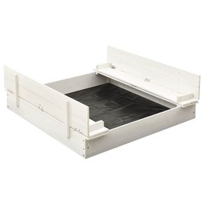Sandbox Fir Wood White 95x90x15 cm
