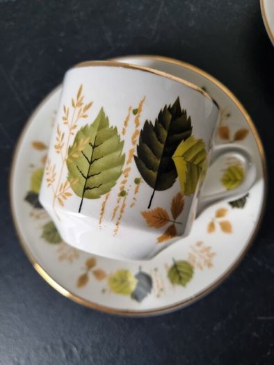 Arklow Pottery Autumn Green Leaves Tea or Coffee Set