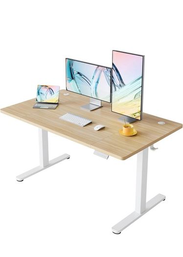 Standing Desk with USB Charging Port, 140 x 80 cm, 4 Preset Height Settings