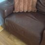 Brown leather 3 seater and 1 seater Image 3