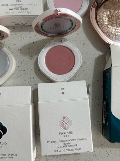 K beauty florasis blushers, highlighter dewy tinted lip balm