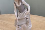 Vintage Genuine  Lladro Girl &amp; Cat Figurine