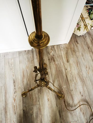 Antique brass floor lamp
