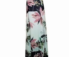Lily print pleated chiffon maxi dress