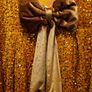 BNWT Waxpoetic Clothing Mini Dress in Pumpkin orange velvet sequin with bow Image 3