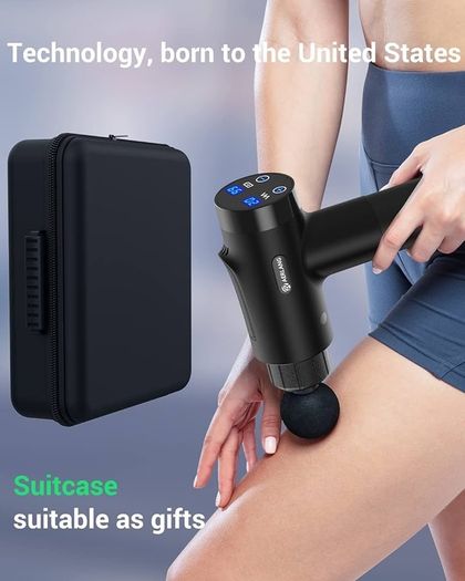 FREE EXPRESS SHIPPING Massage Gun, Massage Gun Deep Tissue, Percussion Handheld Muscle Massager for Muscle Pain Relief Fitness Recovery Body Shaping with 20 Speed Levels 6 Massage Heads, Gifts for Men