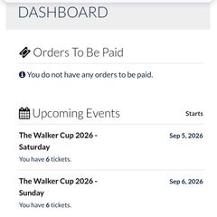 Walker Cup  tickets Lahinch Sun x 3