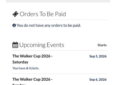 Walker Cup  tickets Lahinch Sun x 3