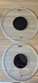 12" + 14" Black dot drum heads