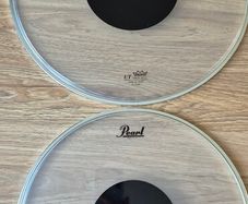 12" + 14" Black dot drum heads