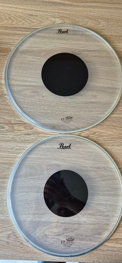12" + 14" Black dot drum heads