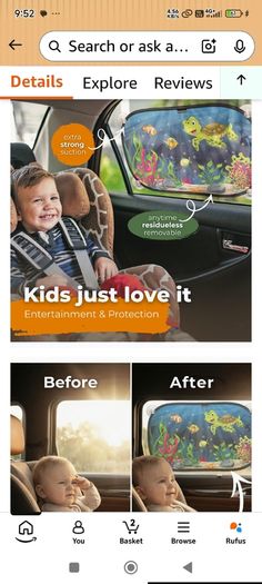 Kids car window shade x2