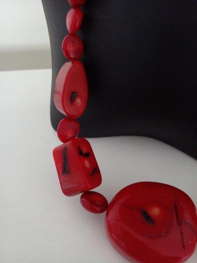 Red Coral beaded necklace