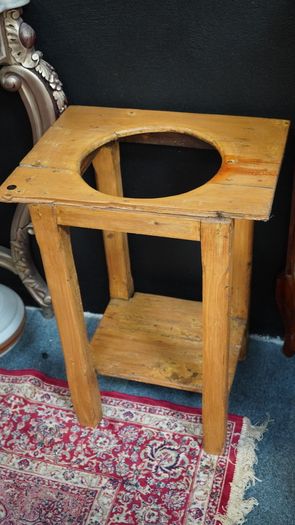 Antique Pine Washstand with Jug & Bowl Set