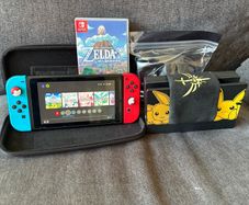 Nintendo Switch w/ Pikachu & Eevee Dock + 256GB + Extras
