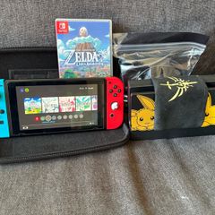 Nintendo Switch w/ Pikachu & Eevee Dock + 256GB + Extras