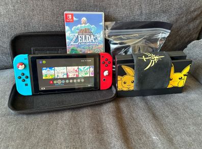 Nintendo Switch w/ Pikachu & Eevee Dock + 256GB + Extras