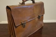 vintage leather satchel briefcase Antler brand