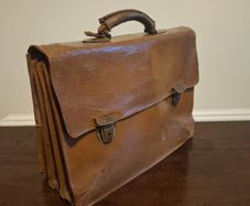 vintage leather satchel briefcase Antler brand
