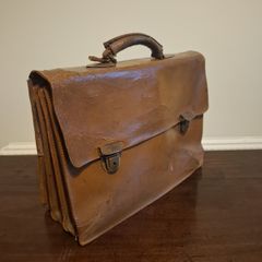 vintage leather satchel briefcase Antler brand