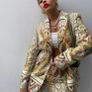 Gorgeous Zara Bloggers Viral Insta Famous Boho Ethnic Print Linen Blend Suit, Blazer and Trousers Image 3
