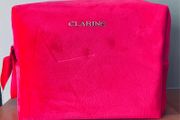 New Clarins Red Velvet Make Up and Toiletry Bag